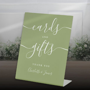 Expositor En L Tarjetas y regalos de firma con guión en verde mus