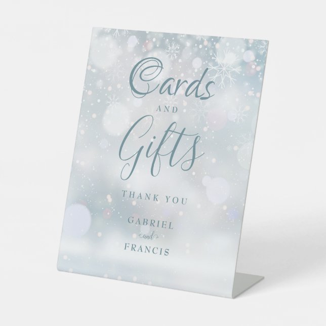 Expositor En L Tarjetas Y Regalos De Invierno Copos De Nieve (Anverso)