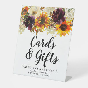 Expositor En L Tarjetas y regalos de la ducha nupcial floral boho
