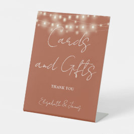Expositor En L Tarjetas y regalos de luces de cuerda de terracota