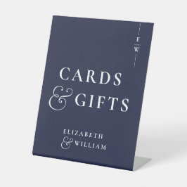 Expositor En L Tarjetas Y Regalos De Monograma Azul Polvoriento