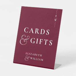 Expositor En L Tarjetas Y Regalos De Monograma De Borgoña