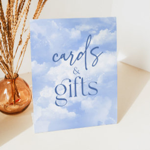 Expositor En L Tarjetas y regalos de nubes espumosas azules