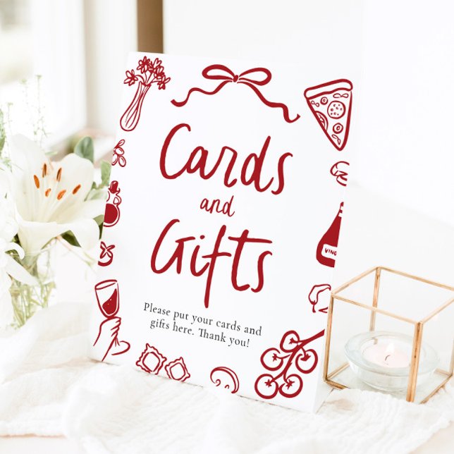 Expositor En L Tarjetas y regalos de pizza italiana moderna That' (Modern That's Amore Italian Pizza Cards and Gifts Pedestal Sign)