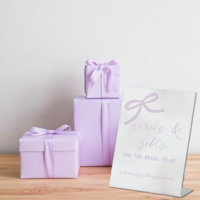 Expositor En L Tarjetas y regalos de shower nupcial de lazo púrpu (Subido por el creador)