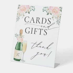 Expositor En L Tarjetas y regalos Ducha de novias Rótulo Pedestal
