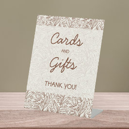 Expositor En L Tarjetas y regalos floral marrón despedida de solt