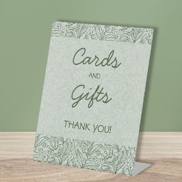 Expositor En L Tarjetas y regalos Floral Salvia Verde Despedida d