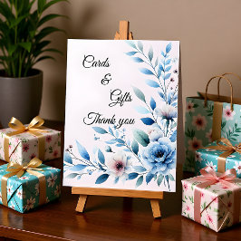 Expositor En L Tarjetas y regalos florales azules elegantes