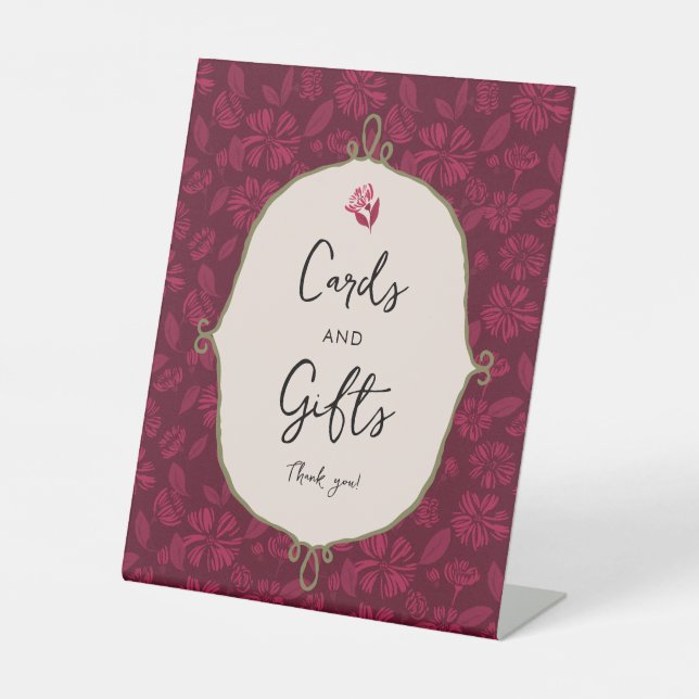 Expositor En L Tarjetas y regalos florales de Borgoña (Anverso)