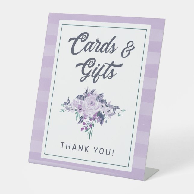 Expositor En L Tarjetas y regalos florales lavanda elegante púrpu (Anverso)