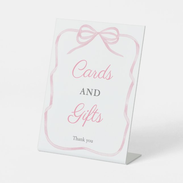 Expositor En L Tarjetas Y Regalos Girly Rosa 8x10 Baby Shower (Anverso)