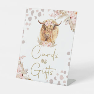 Expositor En L Tarjetas y regalos Highlander Cow Boho Farm Cumple