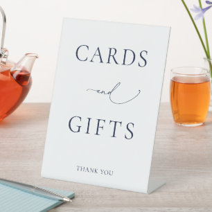 Expositor En L Tarjetas y regalos Minimalistas azules y blancos d