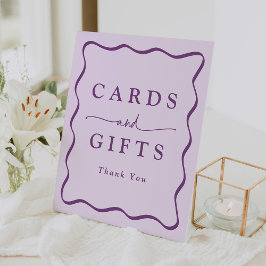 Expositor En L Tarjetas y regalos modernos con marco morado ondul