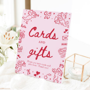 Expositor En L Tarjetas y regalos modernos de San Valentín dibuja