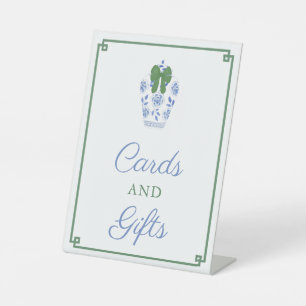 Expositor En L Tarjetas y regalos para baby shower con chinoiseri