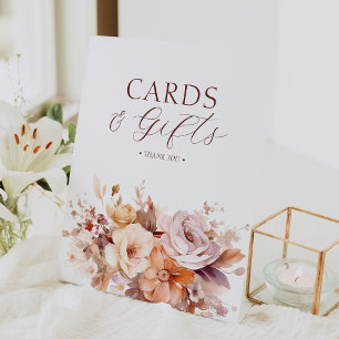 Expositor En L Tarjetas y regalos para baby shower de flores blan