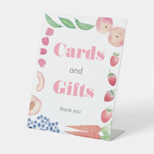 Expositor En L Tarjetas y regalos para baby shower de niña con te (Anverso)