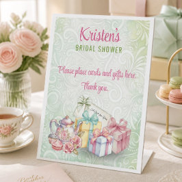 Expositor En L Tarjetas y regalos para la fiesta de té de la novi