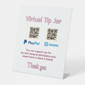 Expositor En L tarro de propinas virtual código q r donación de d