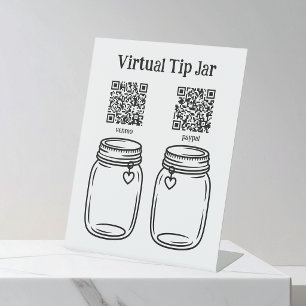 Expositor En L Tarro de Propinas Virtual, Escanea para Dar Propin