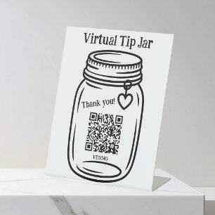 Expositor En L Tarro de Propinas Virtual, Escanea para Dar Propin