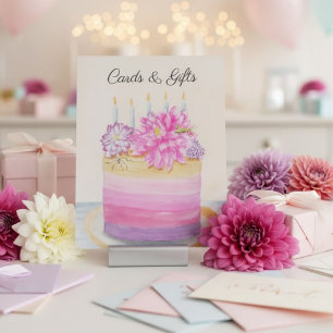 Expositor En L Tarta de cumpleaños con dalia e insecto de jardín
