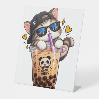Expositor En L Taza de burbujas de gato lindo Buenos sentimientos