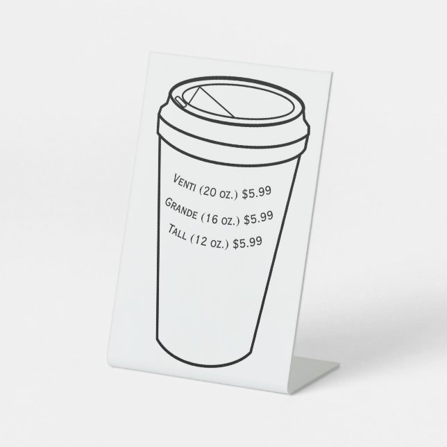 Expositor En L Taza de café con leche espresso para llevar (Anverso)