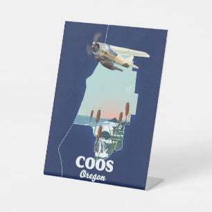 Expositor En L Taza Mapa de viaje de Coos Oregon