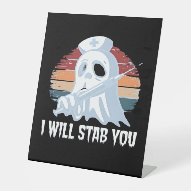 Expositor En L Te apuñalaré una camiseta, la enfermera fantasma H (Anverso)