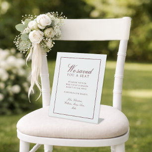Expositor En L "Te Reservamos Un Asiento" Boda Blanca