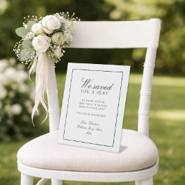 Expositor En L "Te Reservamos Un Asiento" Boda Blanca