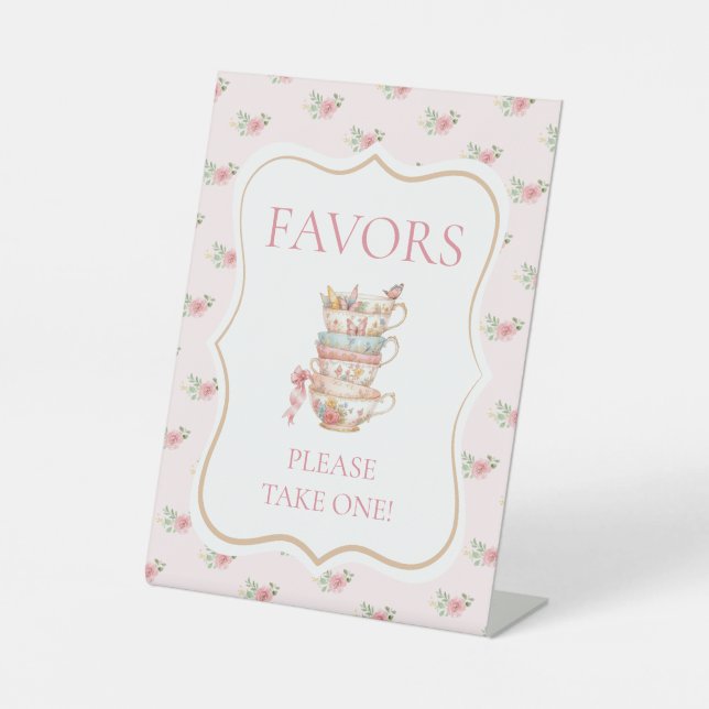 Expositor En L Tea Fiesta Bridal Shower Favor (Anverso)