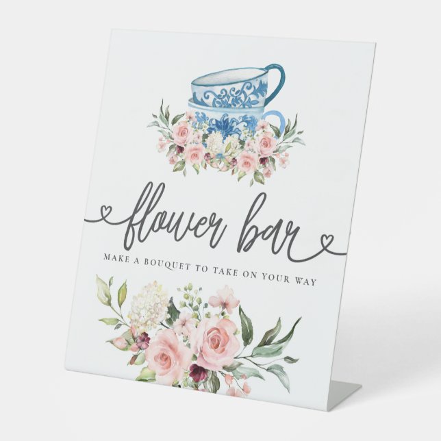 Expositor En L Tea Fiesta Bridal Shower Flower Bar (Anverso)
