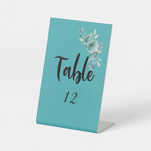 Expositor En L Teal Whisper Blooms Wedding (Anverso)