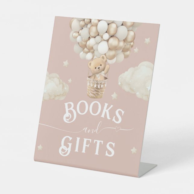 Expositor En L Teddy Bear Balloon Baby Shower (Anverso)