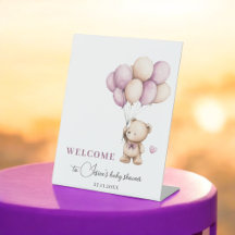 Teddy Bear Bearly Wait Purple Beige Balloons