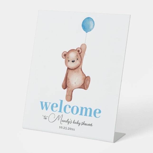 Expositor En L Teddy Bear Blue Welcome (Anverso)