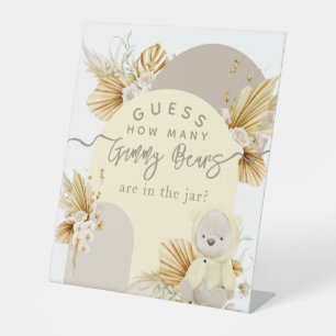 Expositor En L Teddy Bear Boho Chica Baby Shower Gommy beo juego