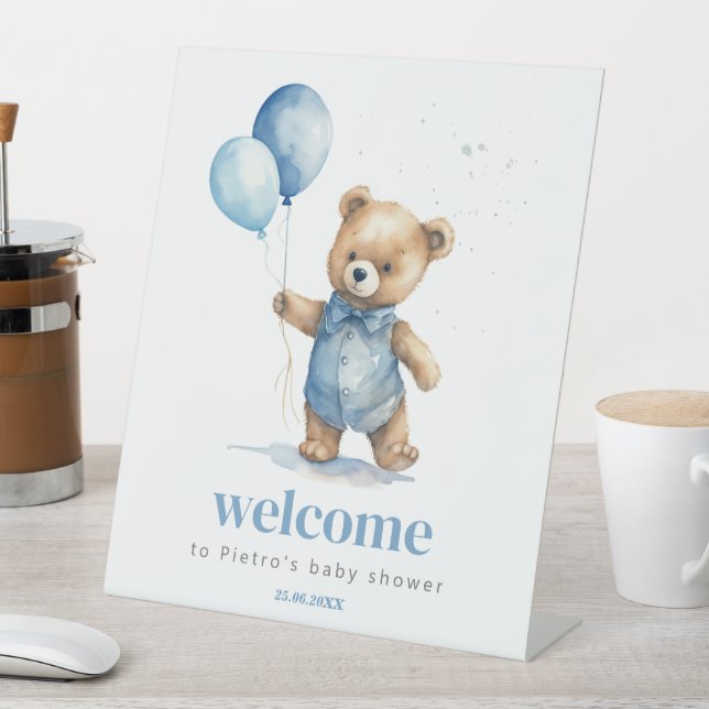 Expositor En L Teddy Bear Boy Baby Shower (In Situ)