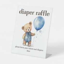 Expositor En L Teddy Bear Boy Baby Shower Diaper Raffle