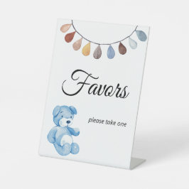 Expositor En L Teddy Bear Boy Baby Shower Favor Tablescape
