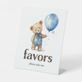 Expositor En L Teddy Bear Boy Baby Shower Favors