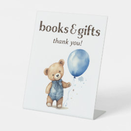 Expositor En L Teddy Bear Boy Baby Shower Libros y Regalos