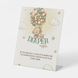 Expositor En L Teddy Bear Green Brown Diaper Raffle Game