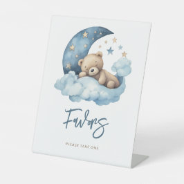 Expositor En L Teddy Bear Moon Baby Shower Favores