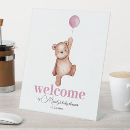 Expositor En L Teddy Bear Pink Welcome