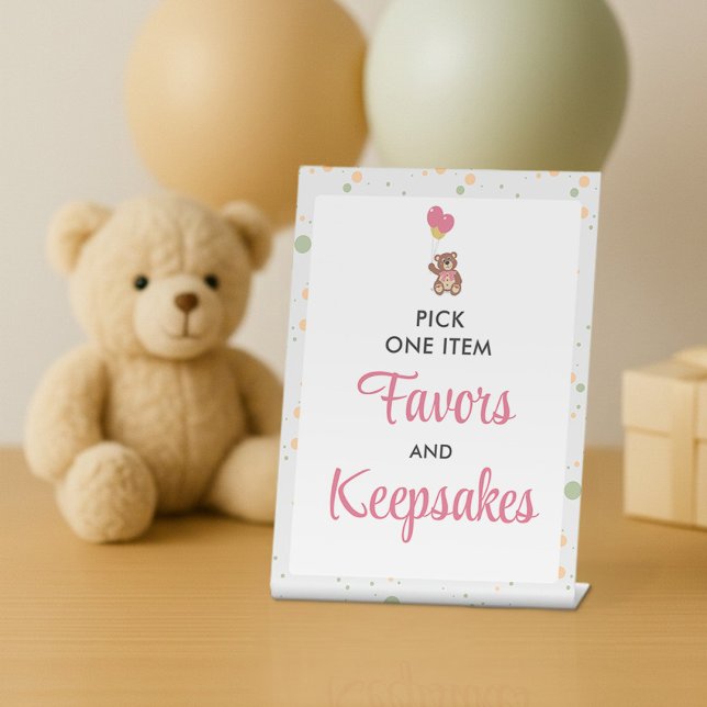 Expositor En L Teddy Bear Sweet Pink Baby Shower Favorece a Pedes (Subido por el creador)